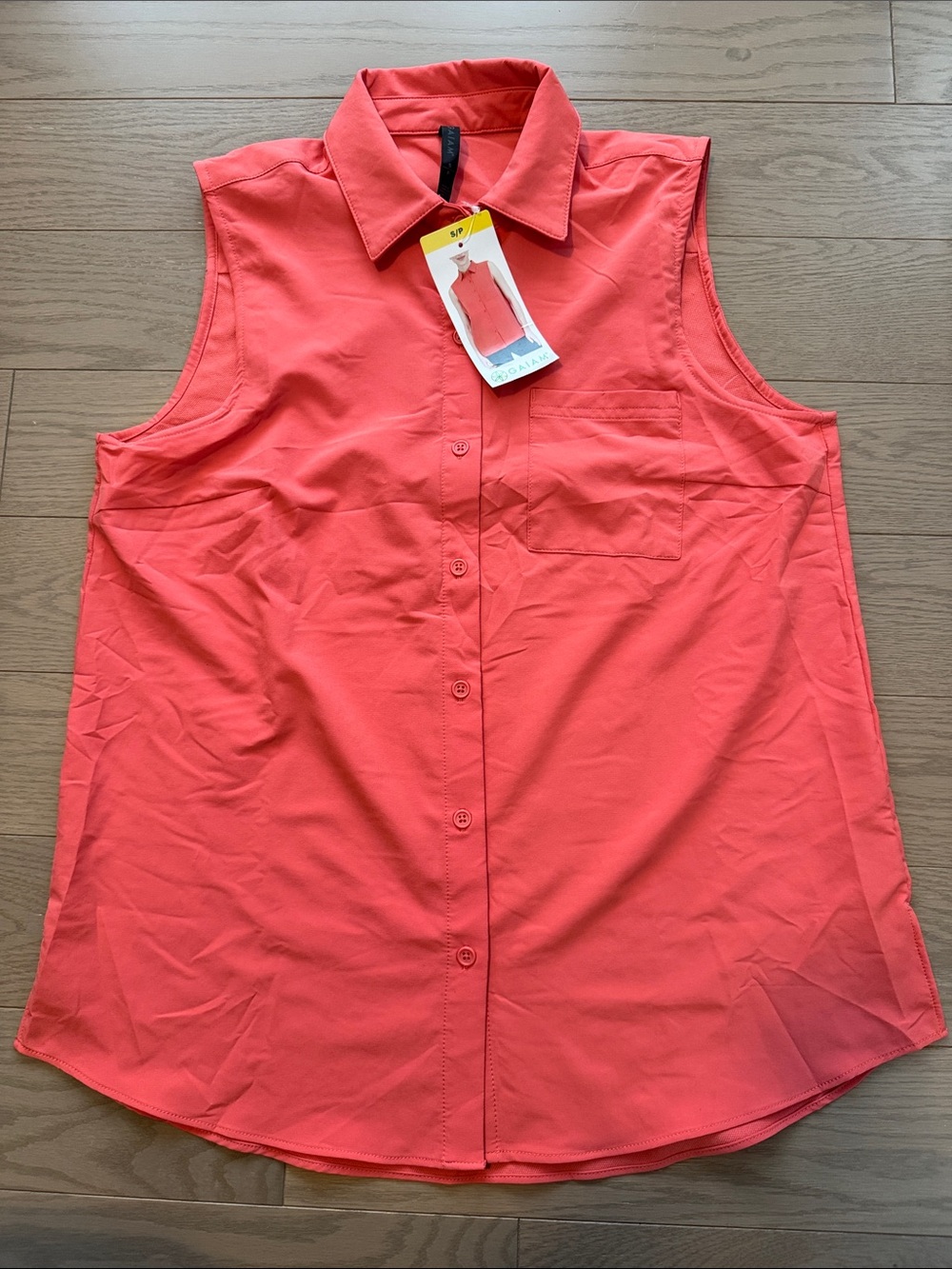 GAIAM Coral Sleeveless Button-Up Blouse